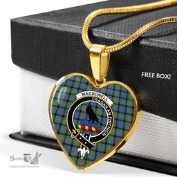 MacDonell Of Glengarry Ancient Scottish Clan Heart Necklacemother's day gifts, gifts for mom, best gift for girlfriend, Tartan Heart Necklace Jewelry, Gold Heart Necklace, Silver Heart Necklace, Plaid Heart Necklace