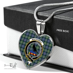 MacDonell Of Glengarry Ancient Scottish Clan Heart Necklacemother's day gifts, gifts for mom, best gift for girlfriend, Tartan Heart Necklace Jewelry, Gold Heart Necklace, Silver Heart Necklace, Plaid Heart Necklace