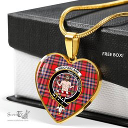 MacFarlane Modern Scottish Clan Heart Necklacemother's day gifts, gifts for mom, best gift for girlfriend, Tartan Heart Necklace Jewelry, Gold Heart Necklace, Silver Heart Necklace, Plaid Heart Necklace