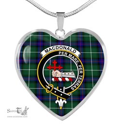 MacDonald Sleat Of The Isles Hunting Modern Scottish Clan Heart Necklacemother's day gifts, gifts for mom, best gift for girlfriend, Tartan Heart Necklace Jewelry, Gold Heart Necklace, Silver Heart Necklace, Plaid Heart Necklace
