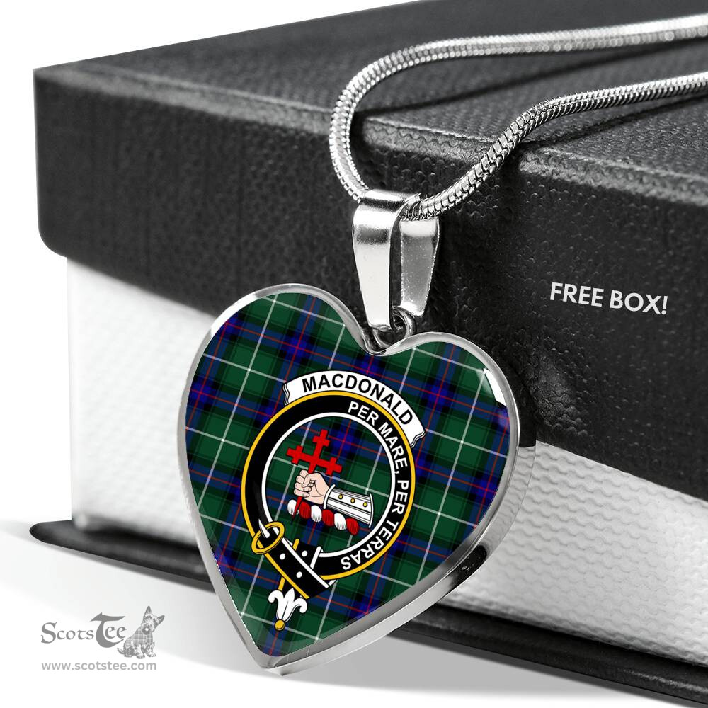 MacDonald Sleat Of The Isles Hunting Modern Scottish Clan Heart Necklacemother's day gifts, gifts for mom, best gift for girlfriend, Tartan Heart Necklace Jewelry, Gold Heart Necklace, Silver Heart Necklace, Plaid Heart Necklace