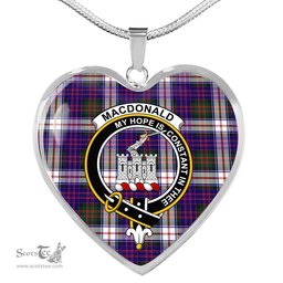 MacDonald Clan Ranald Dress Modern Scottish Clan Heart Necklacemother's day gifts, gifts for mom, best gift for girlfriend, Tartan Heart Necklace Jewelry, Gold Heart Necklace, Silver Heart Necklace, Plaid Heart Necklace