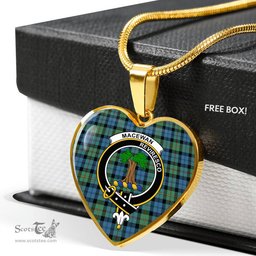 MacEwan Ancient Scottish Clan Heart Necklacemother's day gifts, gifts for mom, best gift for girlfriend, Tartan Heart Necklace Jewelry, Gold Heart Necklace, Silver Heart Necklace, Plaid Heart Necklace