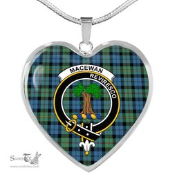 MacEwan Ancient Scottish Clan Heart Necklacemother's day gifts, gifts for mom, best gift for girlfriend, Tartan Heart Necklace Jewelry, Gold Heart Necklace, Silver Heart Necklace, Plaid Heart Necklace