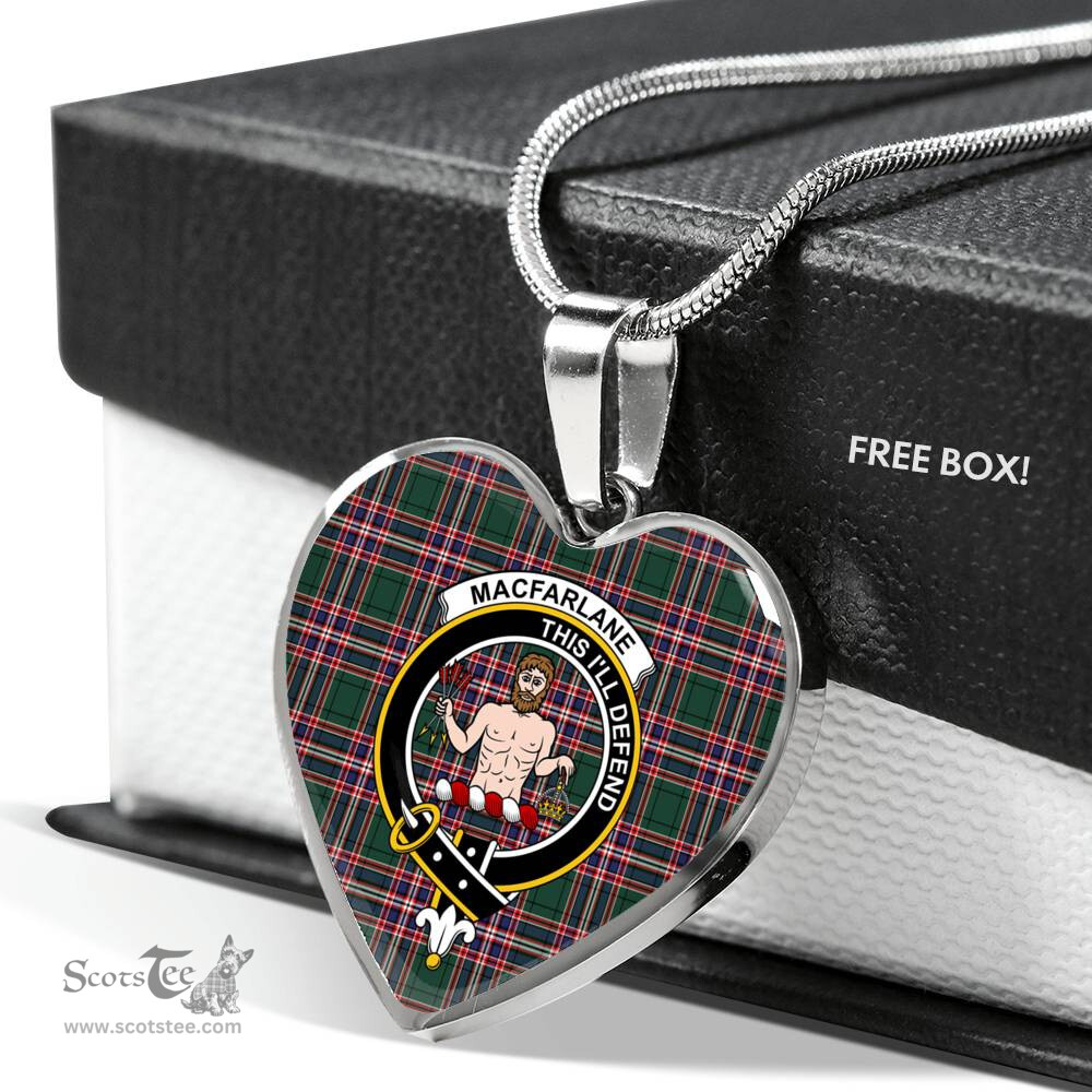 MacFarlane Hunting Modern Scottish Clan Heart Necklacemother's day gifts, gifts for mom, best gift for girlfriend, Tartan Heart Necklace Jewelry, Gold Heart Necklace, Silver Heart Necklace, Plaid Heart Necklace