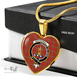 MacDowall Of Garthland Scottish Clan Heart Necklacemother's day gifts, gifts for mom, best gift for girlfriend, Tartan Heart Necklace Jewelry, Gold Heart Necklace, Silver Heart Necklace, Plaid Heart Necklace