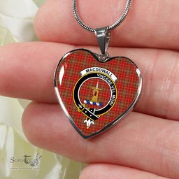 MacDowall Of Garthland Scottish Clan Heart Necklacemother's day gifts, gifts for mom, best gift for girlfriend, Tartan Heart Necklace Jewelry, Gold Heart Necklace, Silver Heart Necklace, Plaid Heart Necklace