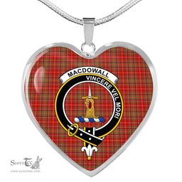 MacDowall Of Garthland Scottish Clan Heart Necklacemother's day gifts, gifts for mom, best gift for girlfriend, Tartan Heart Necklace Jewelry, Gold Heart Necklace, Silver Heart Necklace, Plaid Heart Necklace