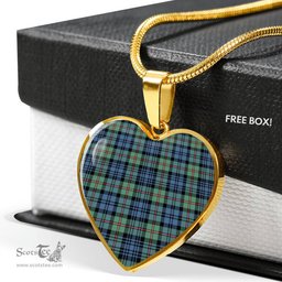 MacKinlay Ancient Scottish Clan Heart Necklacemother's day gifts, gifts for mom, best gift for girlfriend, Tartan Heart Necklace Jewelry, Gold Heart Necklace, Silver Heart Necklace, Plaid Heart Necklace