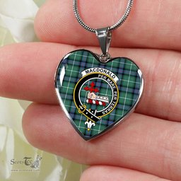 MacDonald Sleat Of The Isles Hunting Ancient Scottish Clan Heart Necklacemother's day gifts, gifts for mom, best gift for girlfriend, Tartan Heart Necklace Jewelry, Gold Heart Necklace, Silver Heart Necklace, Plaid Heart Necklace