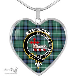 MacDonald Sleat Of The Isles Hunting Ancient Scottish Clan Heart Necklacemother's day gifts, gifts for mom, best gift for girlfriend, Tartan Heart Necklace Jewelry, Gold Heart Necklace, Silver Heart Necklace, Plaid Heart Necklace