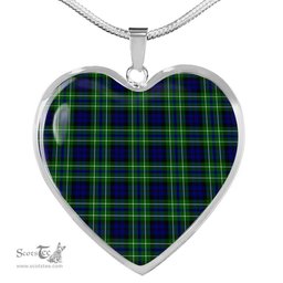 MacNeill Of Colonsay Hunting Scottish Clan Heart Necklacemother's day gifts, gifts for mom, best gift for girlfriend, Tartan Heart Necklace Jewelry, Gold Heart Necklace, Silver Heart Necklace, Plaid Heart Necklace