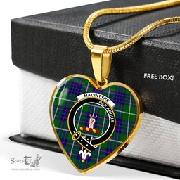 MacIntyre Hunting Modern Scottish Clan Heart Necklacemother's day gifts, gifts for mom, best gift for girlfriend, Tartan Heart Necklace Jewelry, Gold Heart Necklace, Silver Heart Necklace, Plaid Heart Necklace