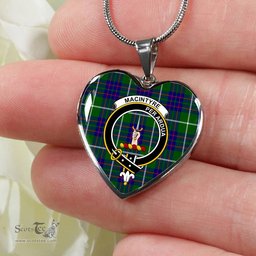 MacIntyre Hunting Modern Scottish Clan Heart Necklacemother's day gifts, gifts for mom, best gift for girlfriend, Tartan Heart Necklace Jewelry, Gold Heart Necklace, Silver Heart Necklace, Plaid Heart Necklace