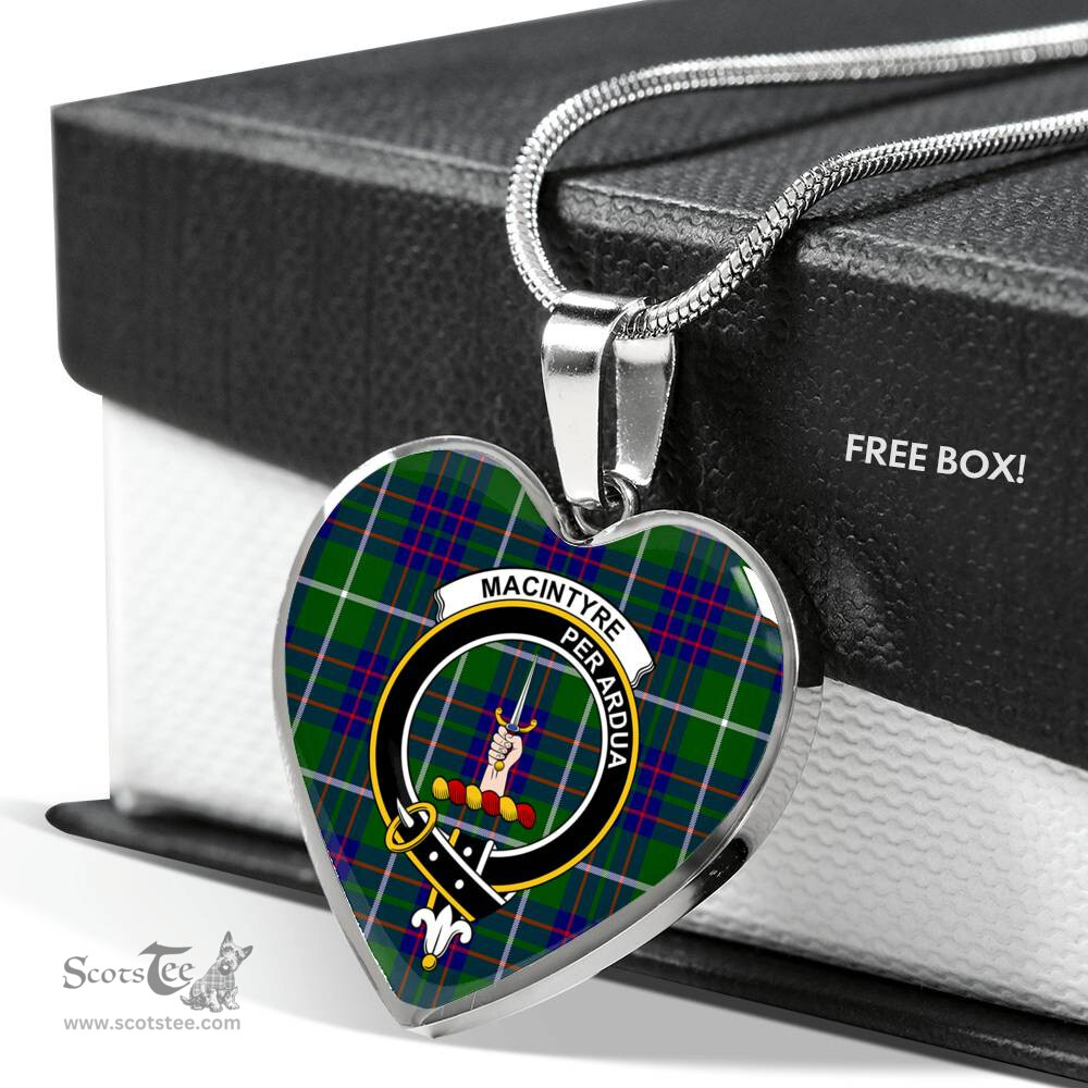 MacIntyre Hunting Modern Scottish Clan Heart Necklacemother's day gifts, gifts for mom, best gift for girlfriend, Tartan Heart Necklace Jewelry, Gold Heart Necklace, Silver Heart Necklace, Plaid Heart Necklace