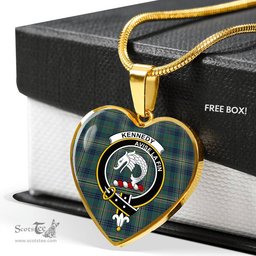 Kennedy Modern Scottish Clan Heart Necklacemother's day gifts, gifts for mom, best gift for girlfriend, Tartan Heart Necklace Jewelry, Gold Heart Necklace, Silver Heart Necklace, Plaid Heart Necklace