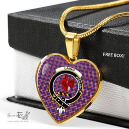 Laing Of Archiestown Scottish Clan Heart Necklacemother's day gifts, gifts for mom, best gift for girlfriend, Tartan Heart Necklace Jewelry, Gold Heart Necklace, Silver Heart Necklace, Plaid Heart Necklace