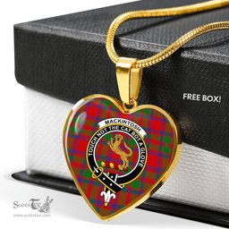 MacKintosh Modern Scottish Clan Heart Necklacemother's day gifts, gifts for mom, best gift for girlfriend, Tartan Heart Necklace Jewelry, Gold Heart Necklace, Silver Heart Necklace, Plaid Heart Necklace