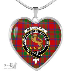 MacKintosh Modern Scottish Clan Heart Necklacemother's day gifts, gifts for mom, best gift for girlfriend, Tartan Heart Necklace Jewelry, Gold Heart Necklace, Silver Heart Necklace, Plaid Heart Necklace
