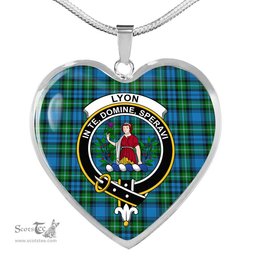 Lyon Scottish Clan Heart Necklacemother's day gifts, gifts for mom, best gift for girlfriend, Tartan Heart Necklace Jewelry, Gold Heart Necklace, Silver Heart Necklace, Plaid Heart Necklace