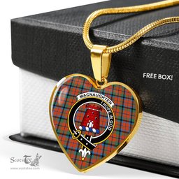 MacNaughten Ancient Scottish Clan Heart Necklacemother's day gifts, gifts for mom, best gift for girlfriend, Tartan Heart Necklace Jewelry, Gold Heart Necklace, Silver Heart Necklace, Plaid Heart Necklace