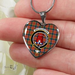 MacNaughten Ancient Scottish Clan Heart Necklacemother's day gifts, gifts for mom, best gift for girlfriend, Tartan Heart Necklace Jewelry, Gold Heart Necklace, Silver Heart Necklace, Plaid Heart Necklace