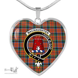 MacNaughten Ancient Scottish Clan Heart Necklacemother's day gifts, gifts for mom, best gift for girlfriend, Tartan Heart Necklace Jewelry, Gold Heart Necklace, Silver Heart Necklace, Plaid Heart Necklace