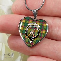 MacMillan Old Ancient Scottish Clan Heart Necklacemother's day gifts, gifts for mom, best gift for girlfriend, Tartan Heart Necklace Jewelry, Gold Heart Necklace, Silver Heart Necklace, Plaid Heart Necklace