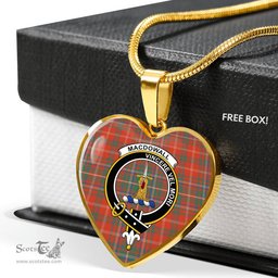 MacDougall Garthland Ancient Scottish Clan Heart Necklacemother's day gifts, gifts for mom, best gift for girlfriend, Tartan Heart Necklace Jewelry, Gold Heart Necklace, Silver Heart Necklace, Plaid Heart Necklace