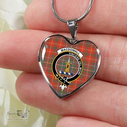 MacDougall Garthland Ancient Scottish Clan Heart Necklacemother's day gifts, gifts for mom, best gift for girlfriend, Tartan Heart Necklace Jewelry, Gold Heart Necklace, Silver Heart Necklace, Plaid Heart Necklace