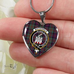 MacDonald Clan Ranald Scottish Clan Heart Necklacemother's day gifts, gifts for mom, best gift for girlfriend, Tartan Heart Necklace Jewelry, Gold Heart Necklace, Silver Heart Necklace, Plaid Heart Necklace