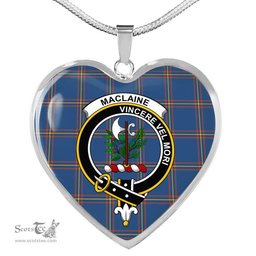 MacLaine Of Lochbuie Hunting Scottish Clan Heart Necklacemother's day gifts, gifts for mom, best gift for girlfriend, Tartan Heart Necklace Jewelry, Gold Heart Necklace, Silver Heart Necklace, Plaid Heart Necklace