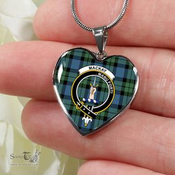 MacKay Ancient Scottish Clan Heart Necklacemother's day gifts, gifts for mom, best gift for girlfriend, Tartan Heart Necklace Jewelry, Gold Heart Necklace, Silver Heart Necklace, Plaid Heart Necklace