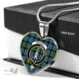 MacKay Ancient Scottish Clan Heart Necklacemother's day gifts, gifts for mom, best gift for girlfriend, Tartan Heart Necklace Jewelry, Gold Heart Necklace, Silver Heart Necklace, Plaid Heart Necklace