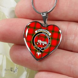 MacDonald Of Sleat Scottish Clan Heart Necklacemother's day gifts, gifts for mom, best gift for girlfriend, Tartan Heart Necklace Jewelry, Gold Heart Necklace, Silver Heart Necklace, Plaid Heart Necklace