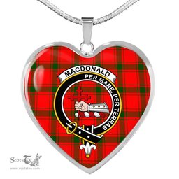 MacDonald Of Sleat Scottish Clan Heart Necklacemother's day gifts, gifts for mom, best gift for girlfriend, Tartan Heart Necklace Jewelry, Gold Heart Necklace, Silver Heart Necklace, Plaid Heart Necklace