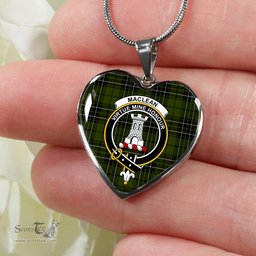 MacLean Hunting Scottish Clan Heart Necklacemother's day gifts, gifts for mom, best gift for girlfriend, Tartan Heart Necklace Jewelry, Gold Heart Necklace, Silver Heart Necklace, Plaid Heart Necklace