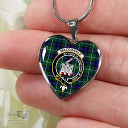 MacDonald Clan Ranald Of The Isles Hunting Modern Scottish Clan Heart Necklacemother's day gifts, gifts for mom, best gift for girlfriend, Tartan Heart Necklace Jewelry, Gold Heart Necklace, Silver Heart Necklace, Plaid Heart Necklace