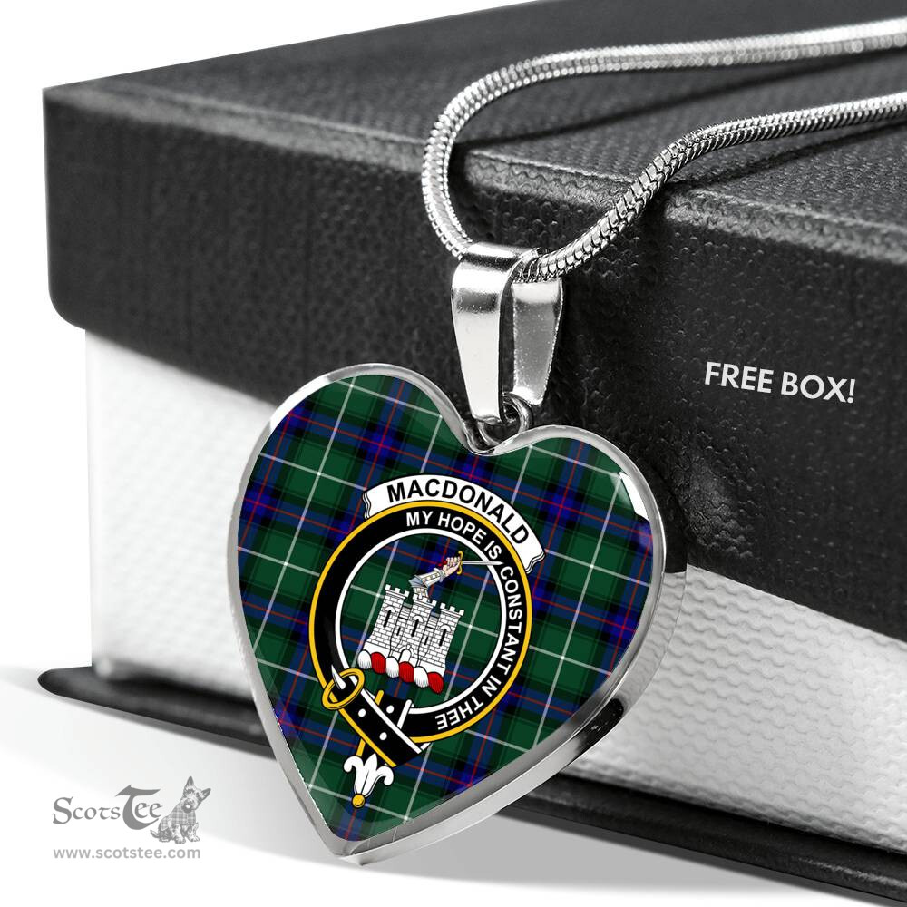 MacDonald Clan Ranald Of The Isles Hunting Modern Scottish Clan Heart Necklacemother's day gifts, gifts for mom, best gift for girlfriend, Tartan Heart Necklace Jewelry, Gold Heart Necklace, Silver Heart Necklace, Plaid Heart Necklace