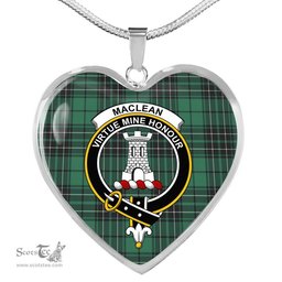 MacLean Hunting Ancient Scottish Clan Heart Necklacemother's day gifts, gifts for mom, best gift for girlfriend, Tartan Heart Necklace Jewelry, Gold Heart Necklace, Silver Heart Necklace, Plaid Heart Necklace