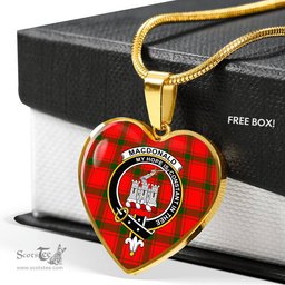 MacDonald Clan Ranald Of Sleat Scottish Clan Heart Necklacemother's day gifts, gifts for mom, best gift for girlfriend, Tartan Heart Necklace Jewelry, Gold Heart Necklace, Silver Heart Necklace, Plaid Heart Necklace