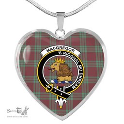 MacGregor Hunting Ancient Scottish Clan Heart Necklacemother's day gifts, gifts for mom, best gift for girlfriend, Tartan Heart Necklace Jewelry, Gold Heart Necklace, Silver Heart Necklace, Plaid Heart Necklace