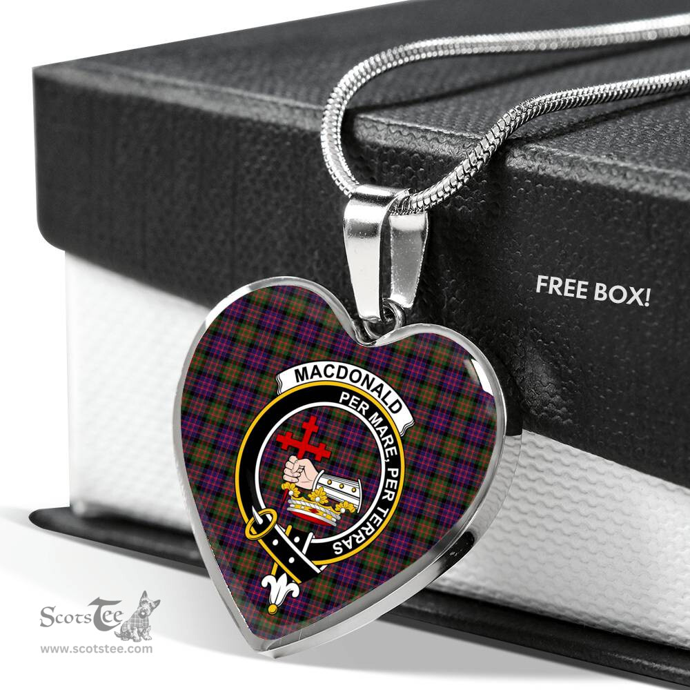 MacDonald Clan Donald Modern Scottish Clan Heart Necklacemother's day gifts, gifts for mom, best gift for girlfriend, Tartan Heart Necklace Jewelry, Gold Heart Necklace, Silver Heart Necklace, Plaid Heart Necklace