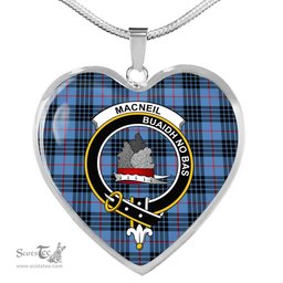 MacNeil Of Barra Scottish Clan Heart Necklacemother's day gifts, gifts for mom, best gift for girlfriend, Tartan Heart Necklace Jewelry, Gold Heart Necklace, Silver Heart Necklace, Plaid Heart Necklace