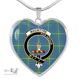 MacIntyre Hunting Ancient Scottish Clan Heart Necklacemother's day gifts, gifts for mom, best gift for girlfriend, Tartan Heart Necklace Jewelry, Gold Heart Necklace, Silver Heart Necklace, Plaid Heart Necklace