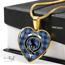MacKie Blue Scottish Clan Heart Necklacemother's day gifts, gifts for mom, best gift for girlfriend, Tartan Heart Necklace Jewelry, Gold Heart Necklace, Silver Heart Necklace, Plaid Heart Necklace