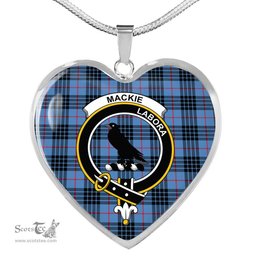 MacKie Blue Scottish Clan Heart Necklacemother's day gifts, gifts for mom, best gift for girlfriend, Tartan Heart Necklace Jewelry, Gold Heart Necklace, Silver Heart Necklace, Plaid Heart Necklace