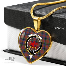 MacDuff Hunting Modern Scottish Clan Heart Necklacemother's day gifts, gifts for mom, best gift for girlfriend, Tartan Heart Necklace Jewelry, Gold Heart Necklace, Silver Heart Necklace, Plaid Heart Necklace