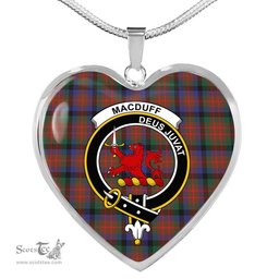MacDuff Hunting Modern Scottish Clan Heart Necklacemother's day gifts, gifts for mom, best gift for girlfriend, Tartan Heart Necklace Jewelry, Gold Heart Necklace, Silver Heart Necklace, Plaid Heart Necklace