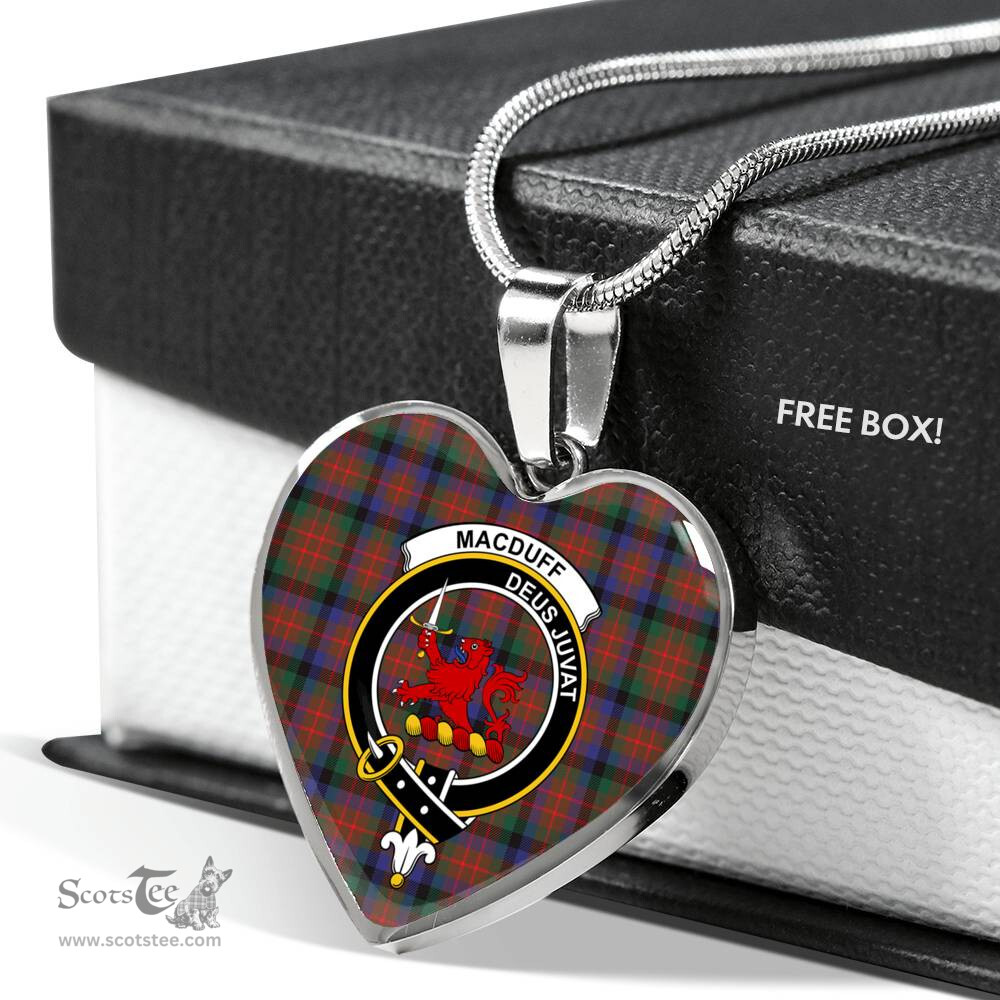 MacDuff Hunting Modern Scottish Clan Heart Necklacemother's day gifts, gifts for mom, best gift for girlfriend, Tartan Heart Necklace Jewelry, Gold Heart Necklace, Silver Heart Necklace, Plaid Heart Necklace